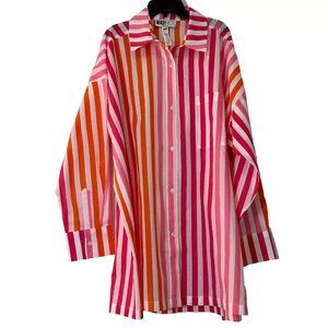 Beach Riot Alexa Swimsuit Cover-up or Top size L NEW Sunset Stripes